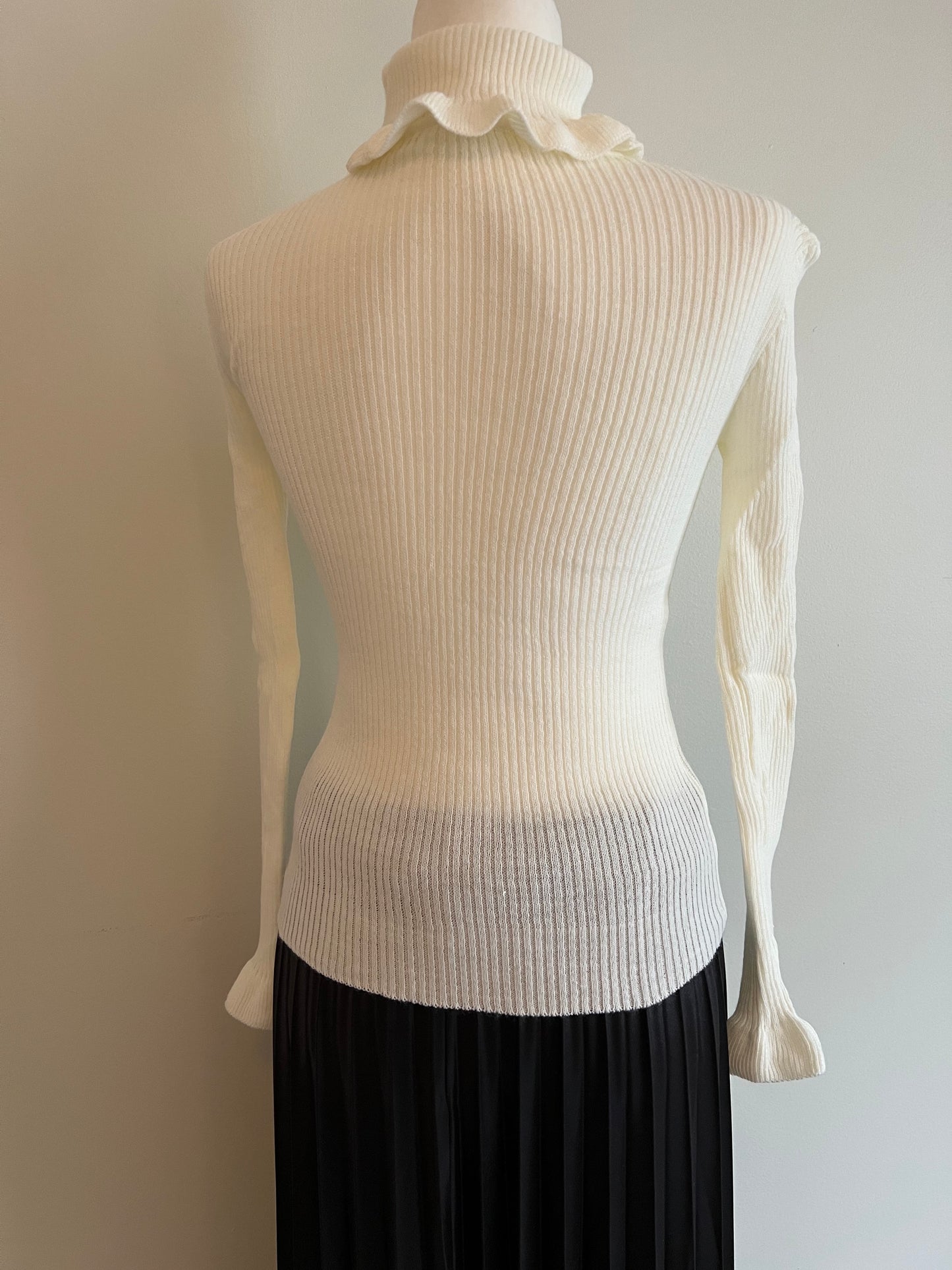 Women's Ruffle Turtleneck Knit Top