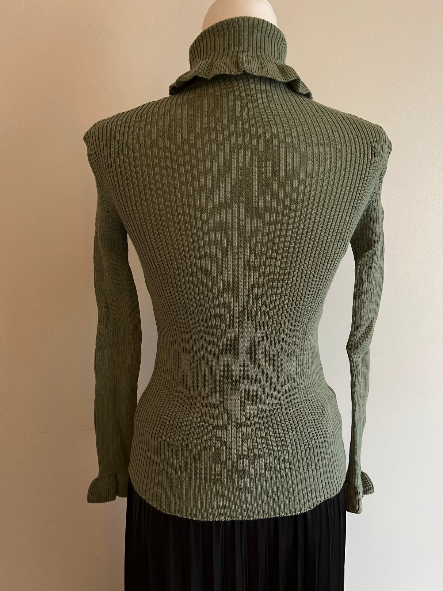 Women's Ruffle Turtleneck Knit Top