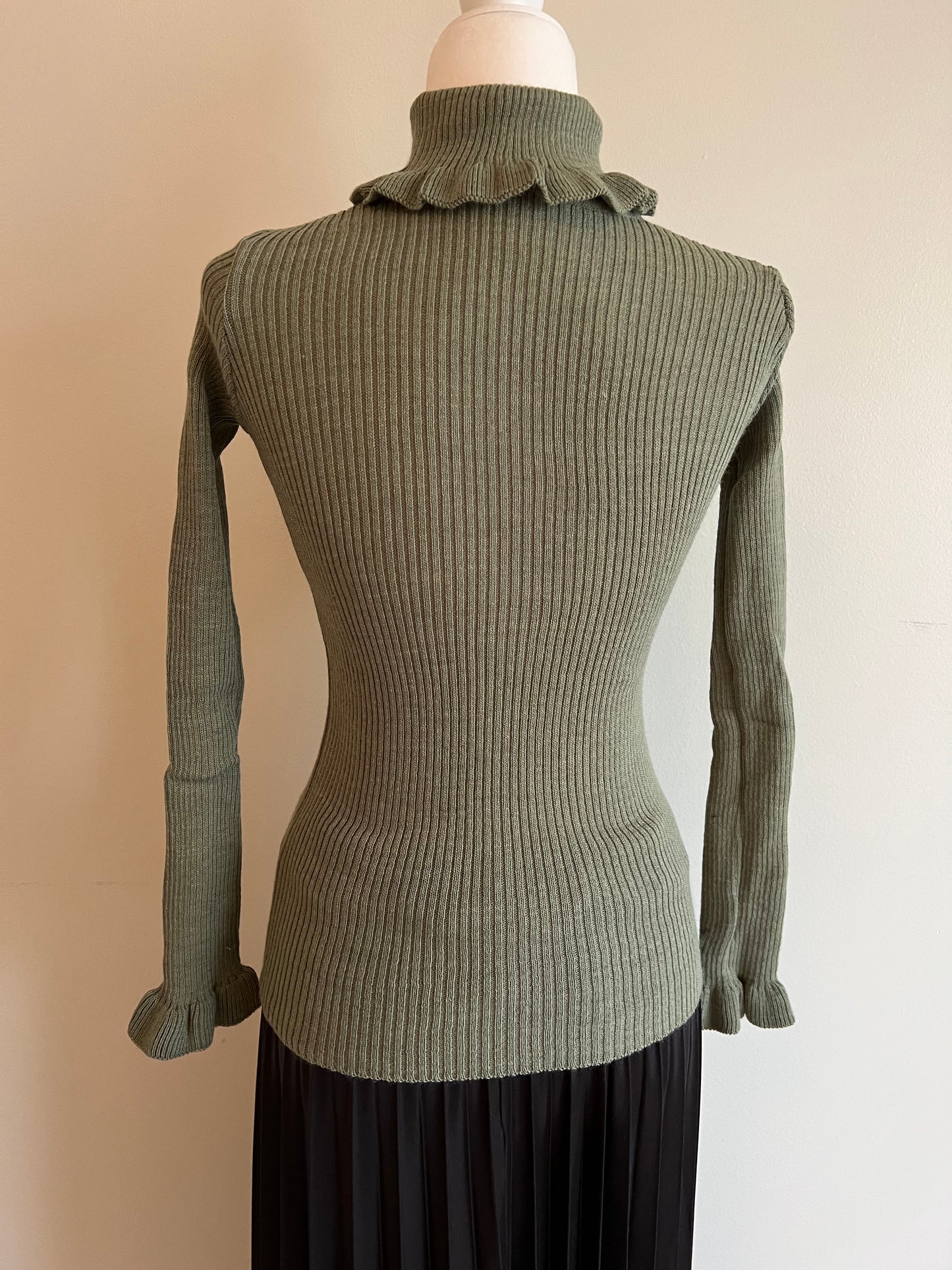 Women's Ruffle Turtleneck Knit Top