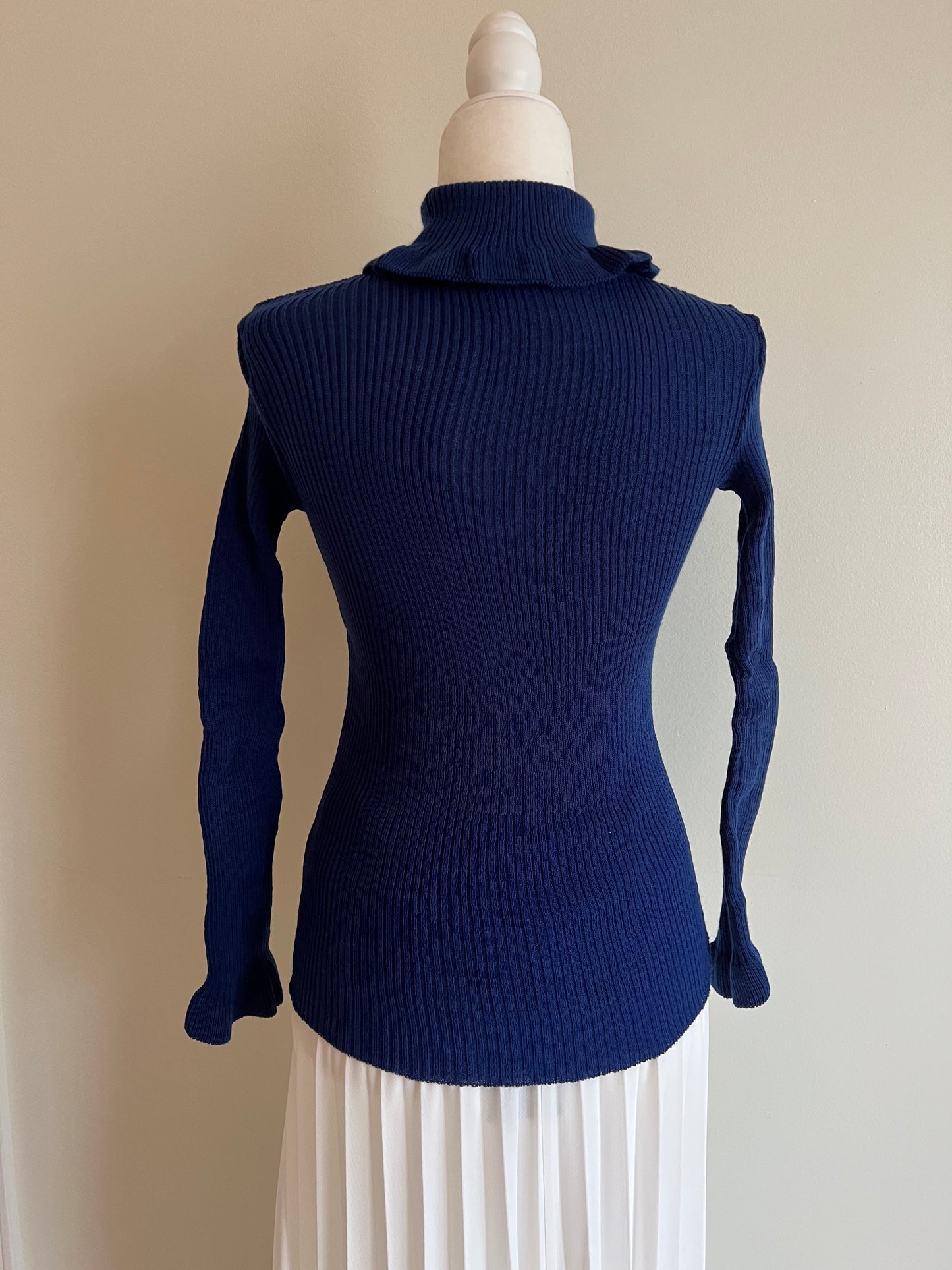 Women's Ruffle Turtleneck Knit Top