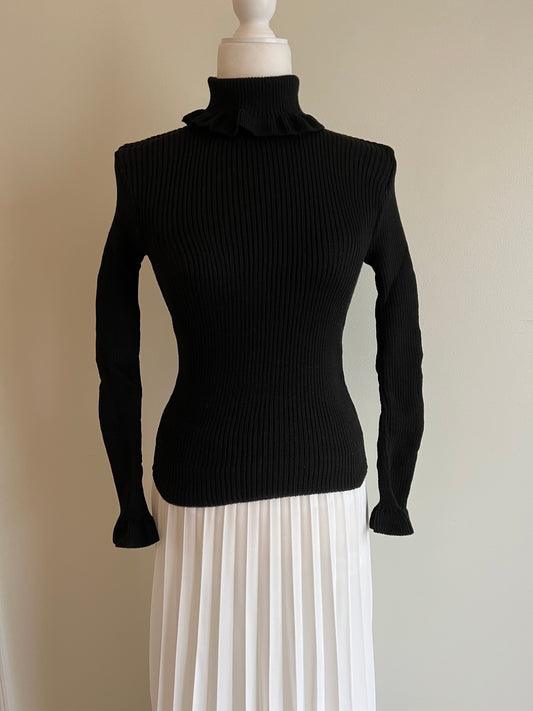 Women's Ruffle Turtleneck Knit Top