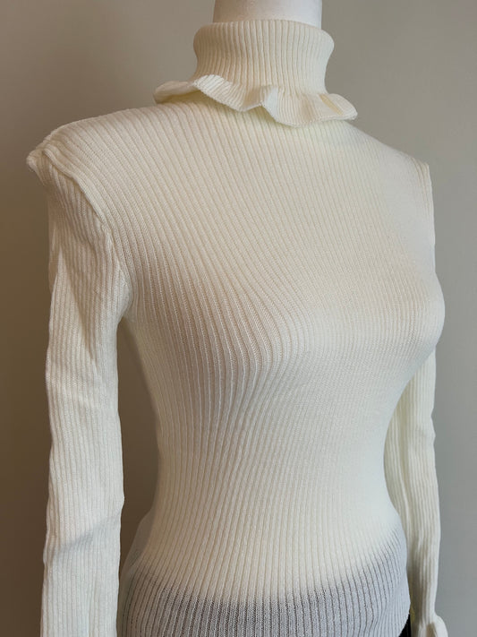 Women's Ruffle Turtleneck Knit Top