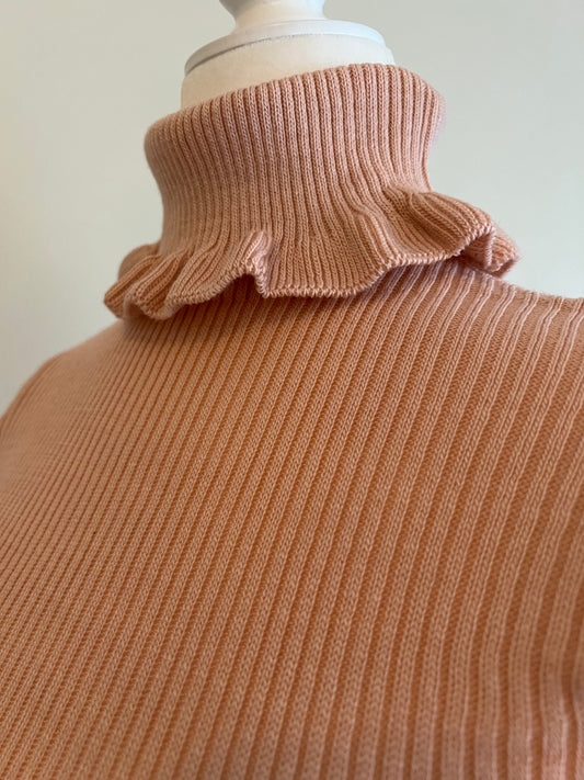 Women's Ruffle Turtleneck Knit Top