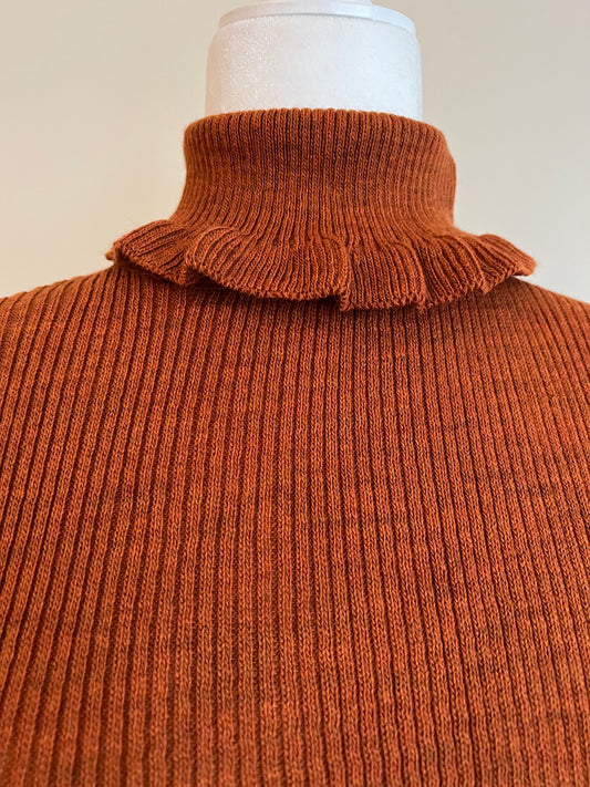 Women's Ruffle Turtleneck Knit Top